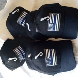 🔥 Bundle 6  Police  Blue Line USA Flag Black Baseball Cap Hats  New